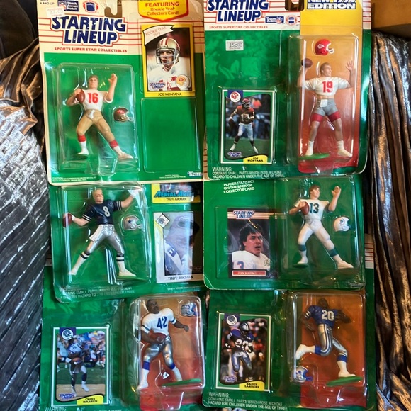 Kenner Other - Starting Lineup Football Figures Lot - Montana, Aikman, Marino, Sanders, Warren